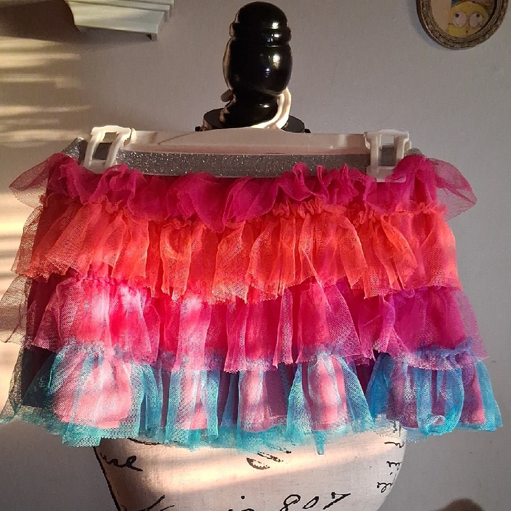 Freestyle By Danskin Colorful Ruffled Tulle Skirt Size 6/6x